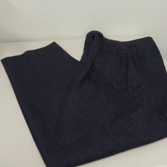 GIORGIO ARMANI BLACK pleated PINSTRIPE PANTS 38